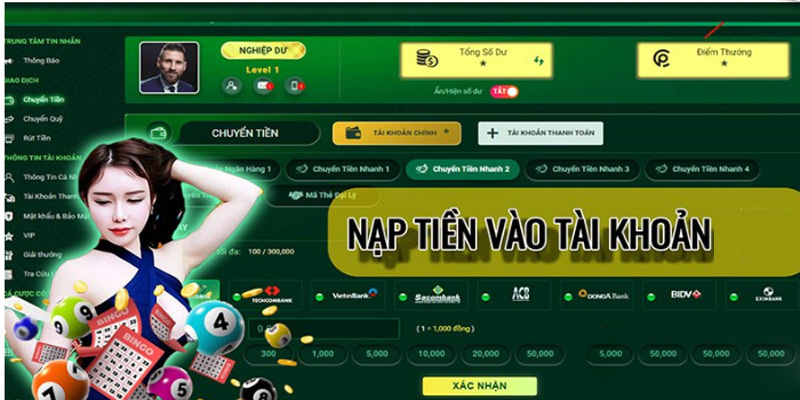 Nạp tiền vào tài khoản ALO789